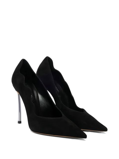 Casadei scalloped-edge pointed-toe pumps - Black - zdjęcie produktu nr 2