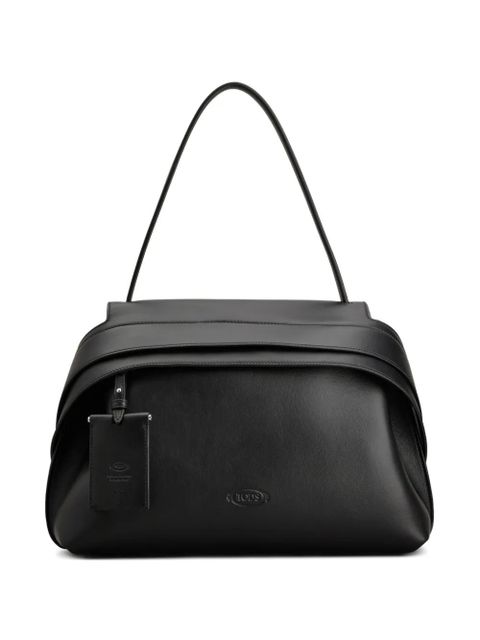 Tod's flap-detail leather shoulder bag - Black - zdjęcie produktu nr 1