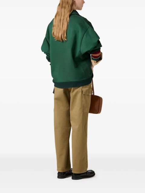 Miu Miu garment-dyed cotton trousers - Green - zdjęcie produktu nr 2