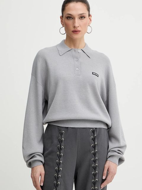 Rotate sweter z dodatkiem wełny damski kolor szary lekki 115137039 - zdjęcie produktu nr 1