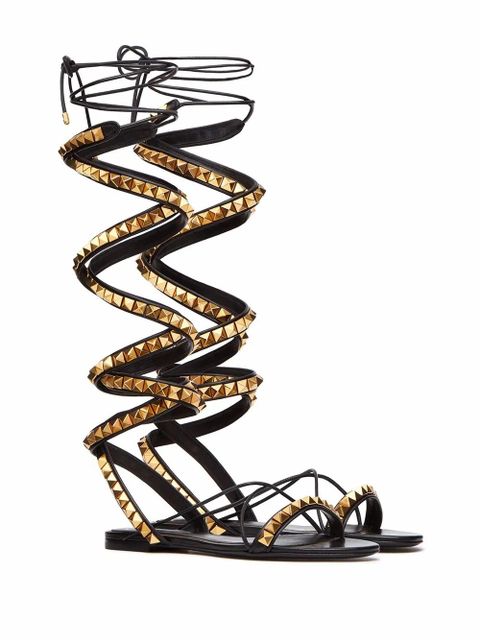 Valentino Garavani Rockstud No Limit flat sandals - Black - zdjęcie produktu nr 2