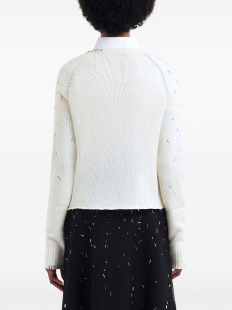 Marni bead-embellished sweater - Neutrals