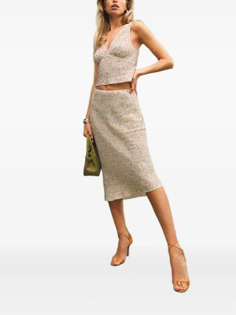 Reformation floral print skirt set - Neutrals - zdjęcie produktu nr 2