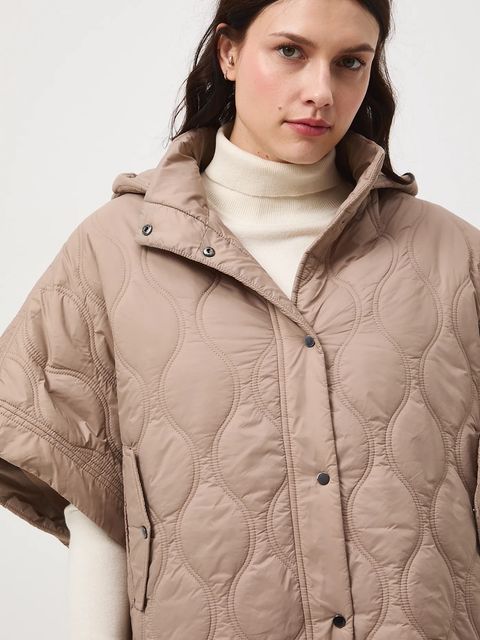 Medicine poncho kolor beżowy przejściowa oversize