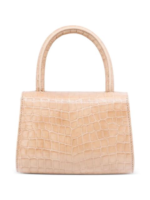 BY FAR mini 2.0 crocodile-effect tote bag - Neutrals