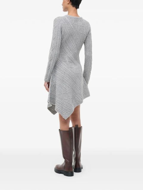STAUD Eva Sweater cable-knit mini dress - Grey - zdjęcie produktu nr 2