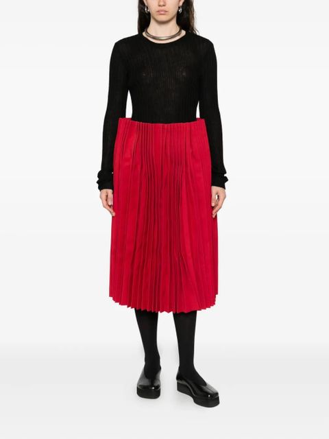 Comme Des Garçons pleated midi skirt - Red - zdjęcie produktu nr 2
