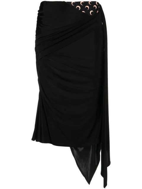 Marine Serre draped midi asymmetric skirt - Black - zdjęcie produktu nr 1