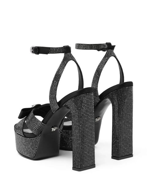Versace 140mm Gianni Ribbon crystal sandals - Black