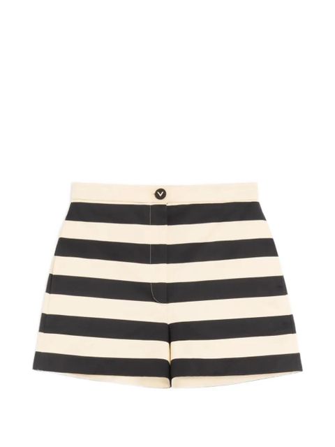 Valentino Garavani cotton satin shorts with maxi Barré stripe - Black - zdjęcie produktu nr 1