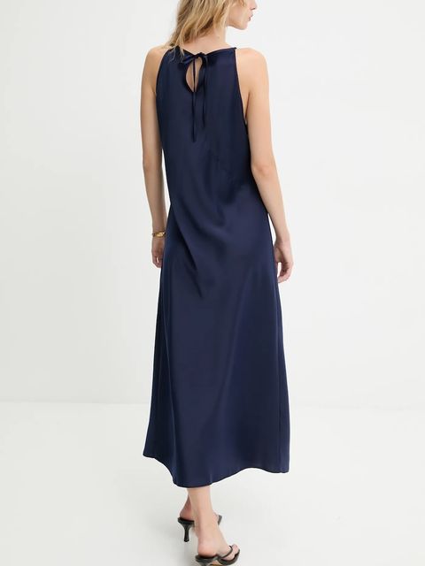 Answear.LAB sukienka kolor granatowy maxi prosta