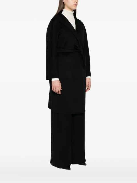 Max Mara belted wrap cashmere coat - Black
