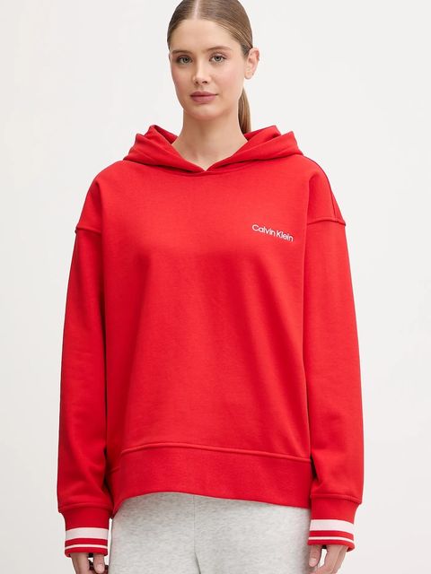 Calvin Klein Performance bluza damska kolor czerwony z kapturem gładka LVGWF5W309 - zdjęcie produktu nr 1