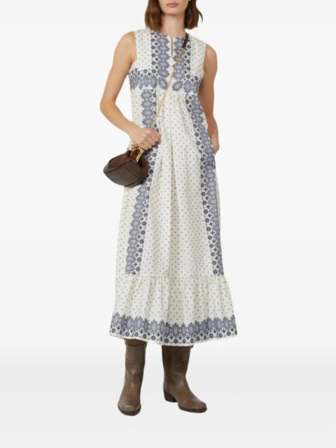 Weekend Max Mara MANILA paisley-print tiered midi dress - White