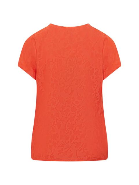 PINKO floral-jacquard short-sleeve blouse - Orange - zdjęcie produktu nr 2
