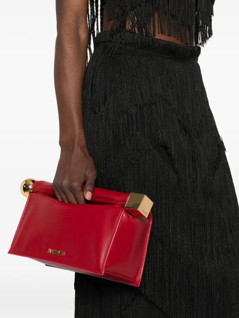 Jacquemus Rond Carré sphere-detail cube-detail clutch bag - Red - zdjęcie produktu nr 2