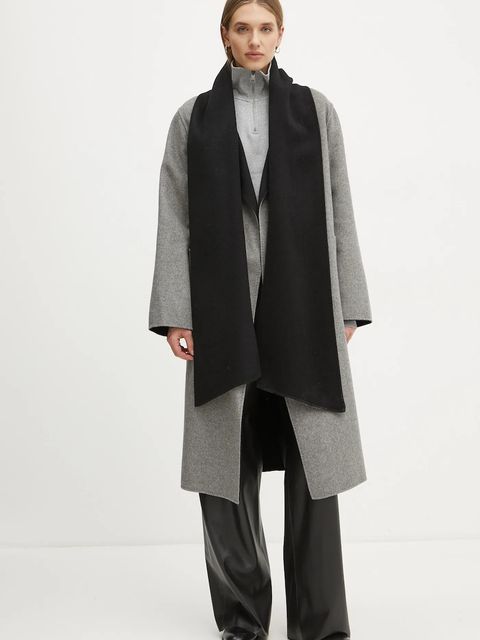 Karl Lagerfeld płaszcz wełniany dwustronny kolor czarny przejściowy A1W15018 - zdjęcie produktu nr 2