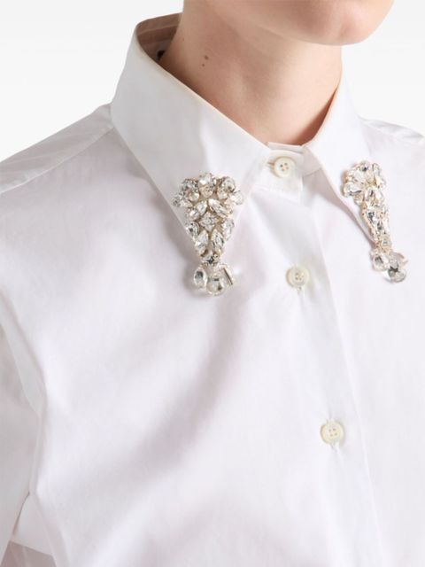 Prada crystal-embellishmed shirt - White