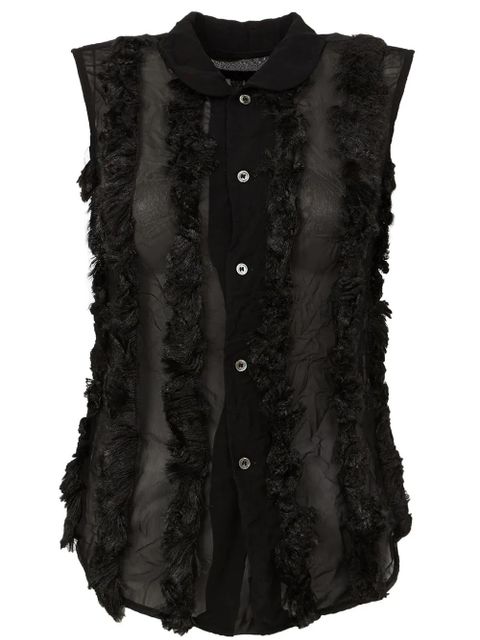 Comme Des Garçons textured see-through top - Black - zdjęcie produktu nr 1