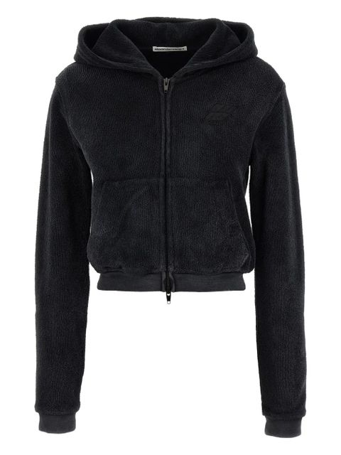Alexander Wang logo-embroidered zip-front hoodie - Black - zdjęcie produktu nr 1