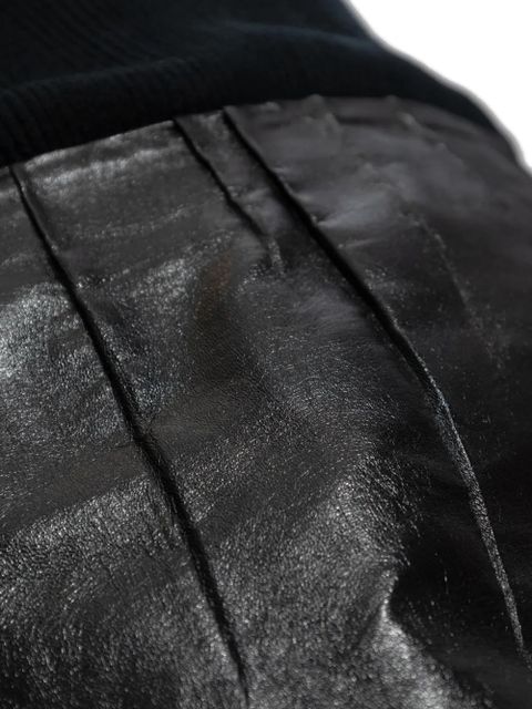 Marni pleated leather maxi skirt - Black