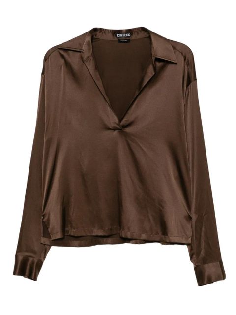 TOM FORD satin blouse - Brown - zdjęcie produktu nr 1