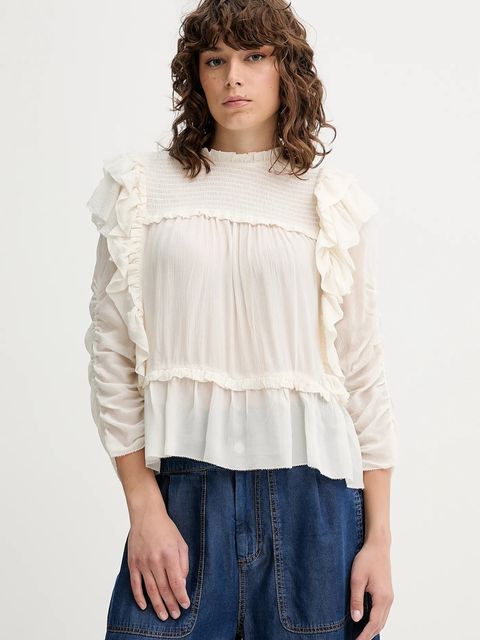 MUNTHE bluzka CRISP damska kolor beżowy gładka 252100225231 - zdjęcie produktu nr 1