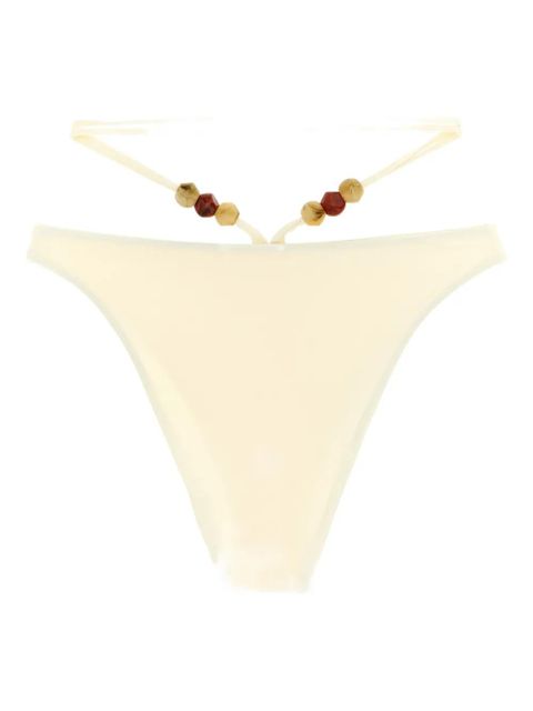 Magda Butrym RE26 beaded-detail bikini bottoms - Neutrals