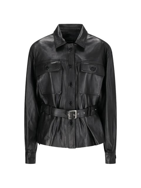 Alessandra Rich belted leather jacket - Black - zdjęcie produktu nr 1