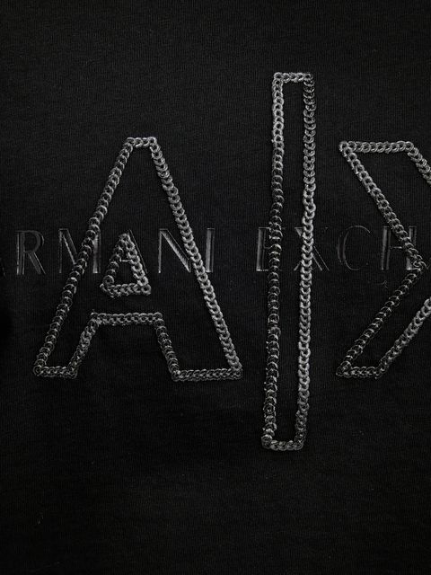 Armani Exchange t-shirt bawełniany damski kolor czarny XW001080 AF10356