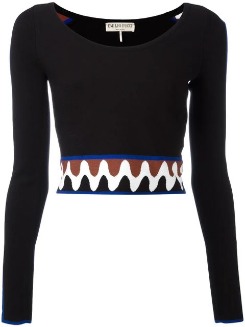 PUCCI wave pullover crop top - Black - zdjęcie produktu nr 1