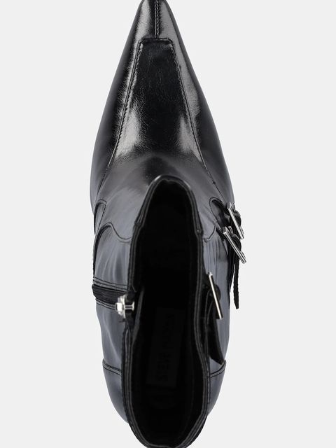 Steve Madden botki Fastened damskie kolor czarny na słupku 11004818