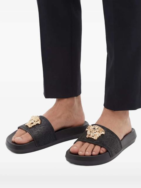 Versace Palazzo Medusa-plaque slides - Black