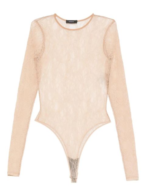 WARDROBE.NYC lace long-sleeves bodysuit - Neutrals - zdjęcie produktu nr 1