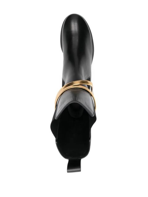 René Caovilla 45mm snake-detail boots - Black