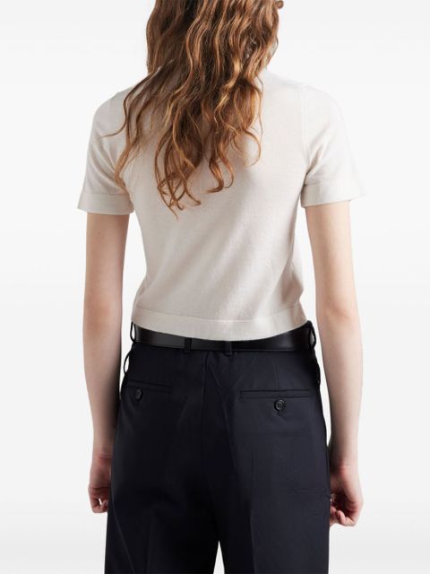 Prada logo-intarsia top - White