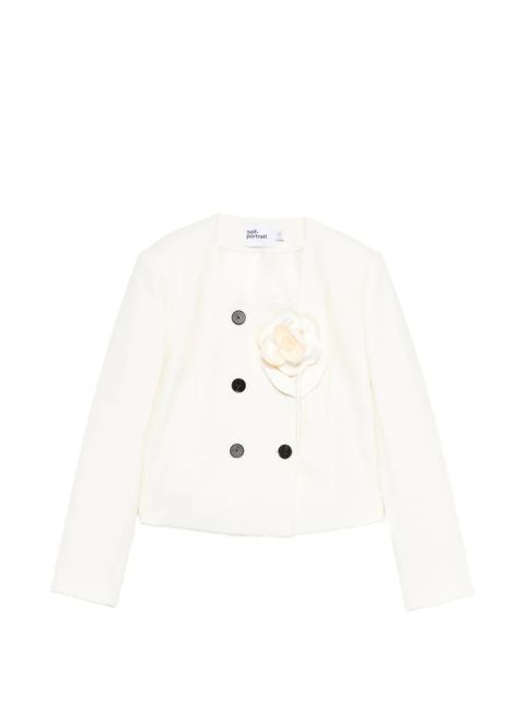 Self-Portrait floral detail fitted jacket - Neutrals - zdjęcie produktu nr 1