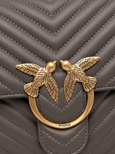 Pinko torebka skórzana kolor szary 100042 A0GK