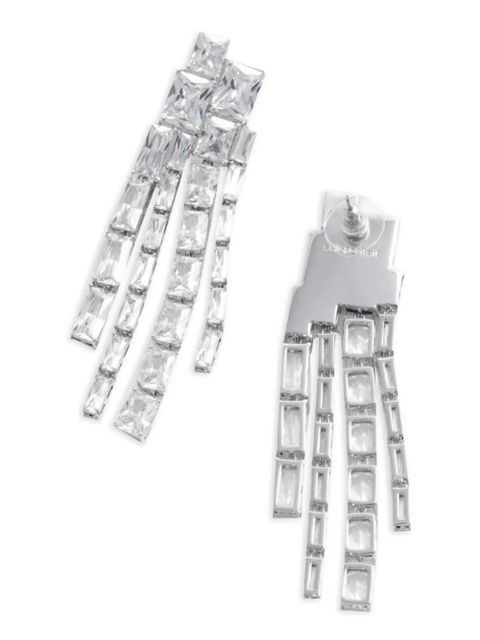 Self-Portrait square-crystal dangle earrings - Silver - zdjęcie produktu nr 2