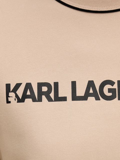 Karl Lagerfeld bluza damska kolor beżowy z nadrukiem A2W20066