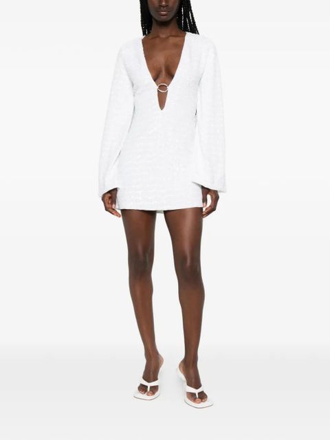 Oséree paillettes ring-detail mini dress - White - zdjęcie produktu nr 2