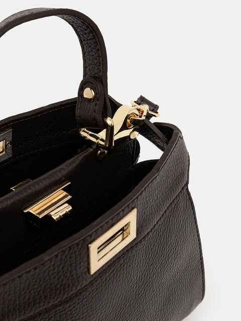 Answear.LAB torebka skórzana kolor brązowy