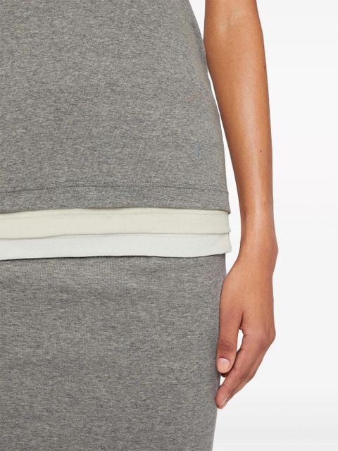 Jil Sander layered cotton tank top - Grey