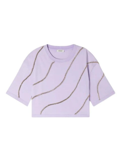 SANDRO embellished crop shirt - Purple - zdjęcie produktu nr 1
