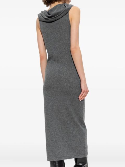 The Attico cowl-neck buttoned midi dress - Grey