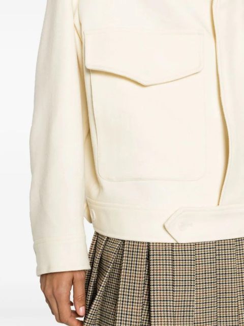 AMI Paris notched-lapel virgin-wool jacket - White