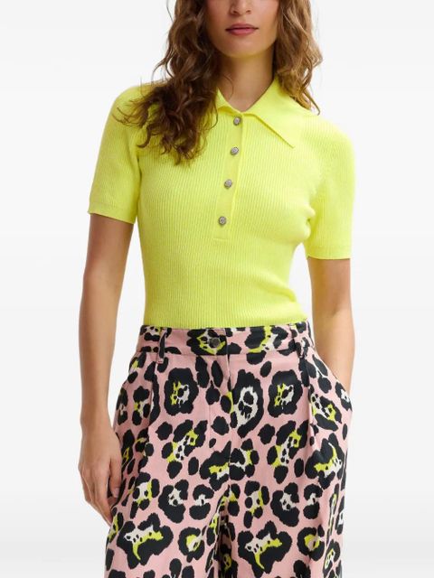 Essentiel Antwerp Jabric ribbed polo top - Yellow