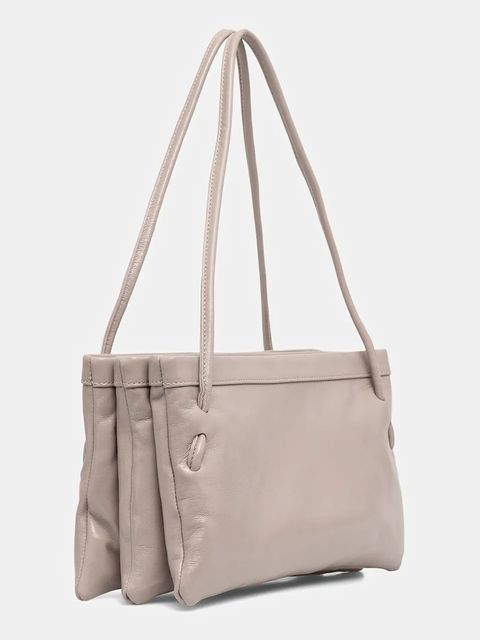 By Far torebka skórzana kolor beżowy MWBSB057LL032GY024PL