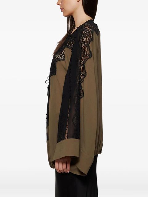 Christopher Esber lace-paneled tunic - Brown