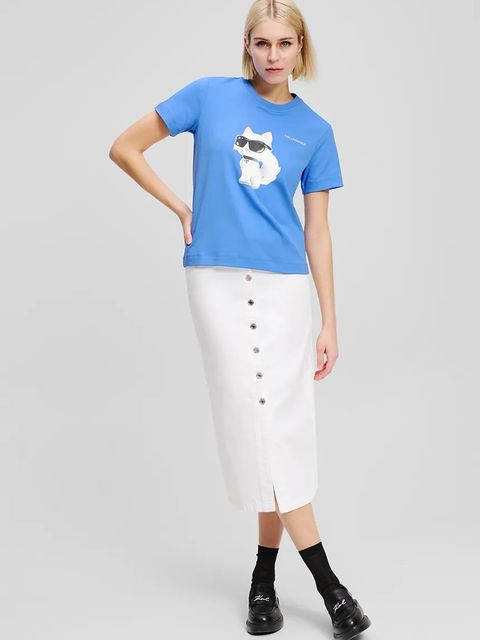 Karl Lagerfeld t-shirt bawełniany IKON AQUARELLE